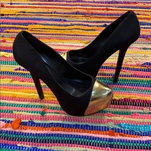 Black/Gold Heels